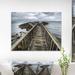 East Urban Home Wooden Pier on North Irish Coastline - Graphic Art Print Metal in Gray | 20 H x 40 W x 1 D in | Wayfair