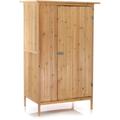 Wiltec - Armoire de jardin Porte simple Bois Rangement pour Outils Remise Abri Cabane Jardinage