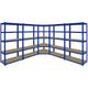 Monster Racking - 1 Rayonnage d'Angle T-Rax Bleu et 4 Rayonnages T-Rax Bleus en Acier Sans Boulons