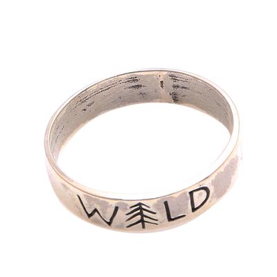 Wild Soul,'Sterling Silver Band Ring Crafted in Bali'