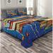 East Urban Home Microfiber Rustic Coverlet Set Microfiber in Blue/Red/Yellow | Twin Coverlet + 1 Sham | Wayfair F96719DEB7A34CF795A99346784E1E68