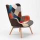 Ahd Amazing Home Design - Fauteuil scandinave patchwork design pour salon Patchy