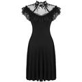 Dark In Love Gothic Dress Black Floral Lace Vintage Steampunk Victorian