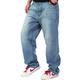 Sveizo Men's Hip Hop Blue Baggy Bottoms Denim Jeans Relaxed Pants-44