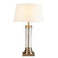 Antique Brass & Glass Column Table Lamp - Searchlight