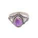 Princess Gem,'Handmade Amethyst Single-Stone Ring from Bali'