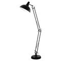 EGLO Borgillio floor lamp, 1-flame vintage floor lamp in industrial design, floor light made of steel, Colour: black, Socket: E27, incl. foot-operated switch