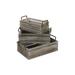 Millwood Pines 3 Piece Wooden Crate Set Solid Wood in Brown/Gray | 6 H x 16.5 W x 9.5 D in | Wayfair 56C18D1465F84681B07BAF1452D0A571