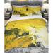 East Urban Home Designart Acrylic Hand Painted Marble Duvet Cover Set Microfiber in Black/Yellow | Twin Duvet Cover + 1 Sham | Wayfair