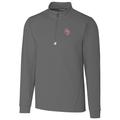 Men's Cutter & Buck Gray Oklahoma Sooners Collegiate Big Tall Traverse Half-Zip Jacket