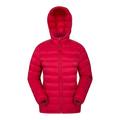 Mountain Warehouse Seasons Womens Printed Padded Jacket - Water Resistant, Lightweight Microfibre, Elastic Cuffs, Hood & Two Front Pockets - for Cold Winter Weather Red 16