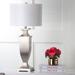 House of Hampton® Highlandville 31.5" Metallic Table Lamp Set Metal/Fabric in Gray/White | 31.5 H x 15 W x 15 D in | Wayfair