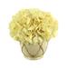 Lark Manor™ Hydrangea Floral Arrangement in Vase Plastic/Polysilk in Brown/Green/Yellow | 11 H x 11 W x 11 D in | Wayfair