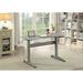 Symple Stuff Height Adjustable Standing Desk Wood/Metal in Gray | 59.13 W x 29.13 D in | Wayfair 69260E123C464B52BF9C75F6236EF488