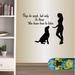 Winston Porter Dogs Do Speak Quote Girl & Dog Wall Decals Vinyl in White | 22 H x 29 W in | Wayfair C0C21E19EA6C4CF3877F22DB3C448696