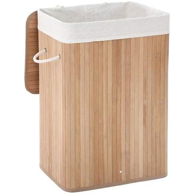 Faltbarer Wäschekorb aus Bambus mit 3 Griffen, 72L - L40 cm x H60 cm Image