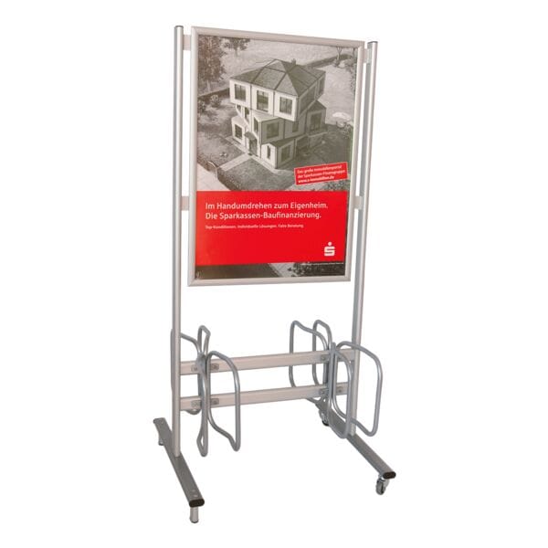 update displays Kundenstopper »Fahrradständer« A1 grau, 75.8x160x65 cm Image