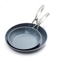 GreenPan Valencia Pro Hard Anodised Healthy Ceramic Non-Stick 2-Piece Frying Pan Skillet Set, 20 cm and 26 cm, PFAS-Free, Induction, Oven Safe, Grey