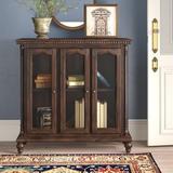 Charlton Home® Georgetta Carved Glass 3 Door Accent cabinet Wood in Brown | 39.5 H x 39 W x 14 D in | Wayfair C911C0D51303426E8ED1334B61F10472
