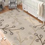 Brown/Gray 60 x 0.63 in Area Rug - Langley Street® Elsberry Floral Handmade Tufted Wool Area Rug Wool | 60 W x 0.63 D in | Wayfair