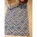 Blue/White 93 x 0.3 in Area Rug - World Menagerie Sandbach Geometric Handmade Tufted Ivory Outdoor Area Rug Viscose/ | 93 W x 0.3 D in | Wayfair