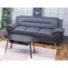 Wade Logan® Hallatrow 79" Faux Leather Round Arm Sofa Faux Leather in Gray/Black/Brown | 35 H x 79 W x 35 D in | Wayfair