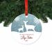 The Holiday Aisle® My First Christmas As Big Sister Deer Winter Snowflakes Ball Ornament Metal in Blue/White | 3.5 H x 3.5 W in | Wayfair
