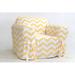 Latitude Run® Chevron Box Cushion Armchair Slipcover Cotton in Blue/Yellow | 38 H x 42 W x 38 D in | Wayfair D5EB082441F14CDBB2A04B2A2C9F579B