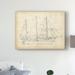 East Urban Home 'Sailboat Blueprint II' Drawing Print on Wrapped Canvas Metal in Brown/Gray | 24 H x 32 W x 2 D in | Wayfair