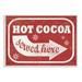 The Holiday Aisle® 'Holiday Distressed White & Vintage Sign Hot Cocoa Served Here' Graphic Art Print Wood in Brown | 15 H x 10 W x 0.5 D in | Wayfair