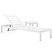 Wade Logan® Aynura 76" Reclining Chaise Lounge Set w/ Table Plastic/Metal in White | 37 H x 26 W x 76 D in | Outdoor Furniture | Wayfair