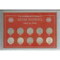 historicgiftsets King George VI Silver Sixpence 1937-1946 Coin Collector Gift Set Collection in Display Case