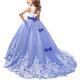 OBEEII Flower Girls Pageant Dresses Sleeveless Rhinestone Lace Floral Maxi Dress Elegant Evening Gown for Ceremony Wedding Bridesmaid Communion Cocktail Prom Party 10-11 Years Royal Blue