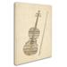 Wrought Studio™ 'Violin Old Sheet Music' Graphic Art Print on Wrapped Canvas in White/Black | 47 H x 35 W x 2 D in | Wayfair