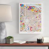 Wrought Studio™ 'Portland Oregon City Street Map' Graphic Art Print on Canvas in White/Black | 47 H x 35 W x 2 D in | Wayfair