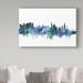 Wrought Studio™ 'Salzburg Austria Teal Skyline' Graphic Art Print on Wrapped Canvas in Blue | 16 H x 24 W x 2 D in | Wayfair