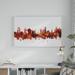 Wrought Studio™ 'Ljubljana Slovenia Skyline Red' Graphic Art on Wrapped Canvas in Brown/Orange/Pink | 12 H x 19 W x 2 D in | Wayfair