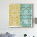 Ebern Designs 'Moorish Study I' Graphic Art Print on Wrapped Canvas in Blue/Green/Yellow | 24 H x 24 W x 2 D in | Wayfair