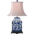 Charlton Home® Polk 22" Table Lamp Porcelain/Silk, Rayon in White | 22 H x 14 W in | Wayfair 407AFD58A0AC43E584933F5B2EF7719D