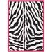 Gray 46 x 0.36 in Area Rug - World Menagerie Braunstein Zebra Glam Pink Passion Animal Print Black/White Area Rug Nylon | 46 W x 0.36 D in | Wayfair