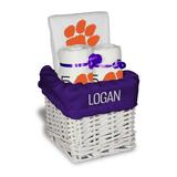 White Chad & Jake Clemson Tigers Personalized Small Gift Basket