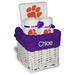 White Chad & Jake Clemson Tigers Personalized Small Gift Basket