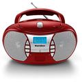 Karcher RR 5025-R tragbares CD Radio (CD-Player, Boomboxen, UKW Radio, Batterie/Netzbetrieb, AUX-In) rot