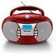 Karcher RR 5025-R tragbares CD Radio (CD-Player, Boomboxen, UKW Radio, Batterie/Netzbetrieb, AUX-In) rot