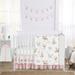 Sweet Jojo Designs Deer Floral 4 Piece Crib Bedding Set Polyester in Blue/Gray | Wayfair DeerFloral-Crib-4