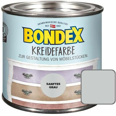 Bondex - Kreidefarbe 500 ml, sanftes grau Vintagefarbe Möbelfarbe Holzschutzfarbe Image