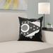 Ebern Designs Fawcett Ohio Flag Pillow in, Faux Double Sided Print/Pillow Cover Leather/Suede in Black | 20 H x 20 W in | Wayfair