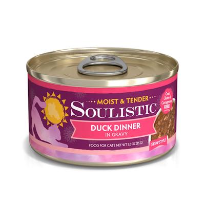 Soulistic Moist & Tender Duck Dinner in Gravy Wet Cat Food, 3 oz., Case of 12