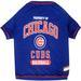 MLB National League Central T-Shirt for Dogs, X-Small, Chicago Cubs, Multi-Color