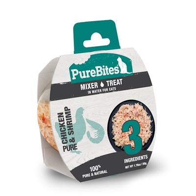 PureBites Mixers Chicken Breast & Wild Ocean Shrimp in Water Cat Food Toppers, 1.76 oz., Case of 12